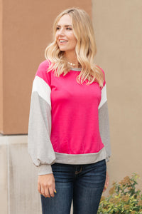 The Bridget Block Top in Rose