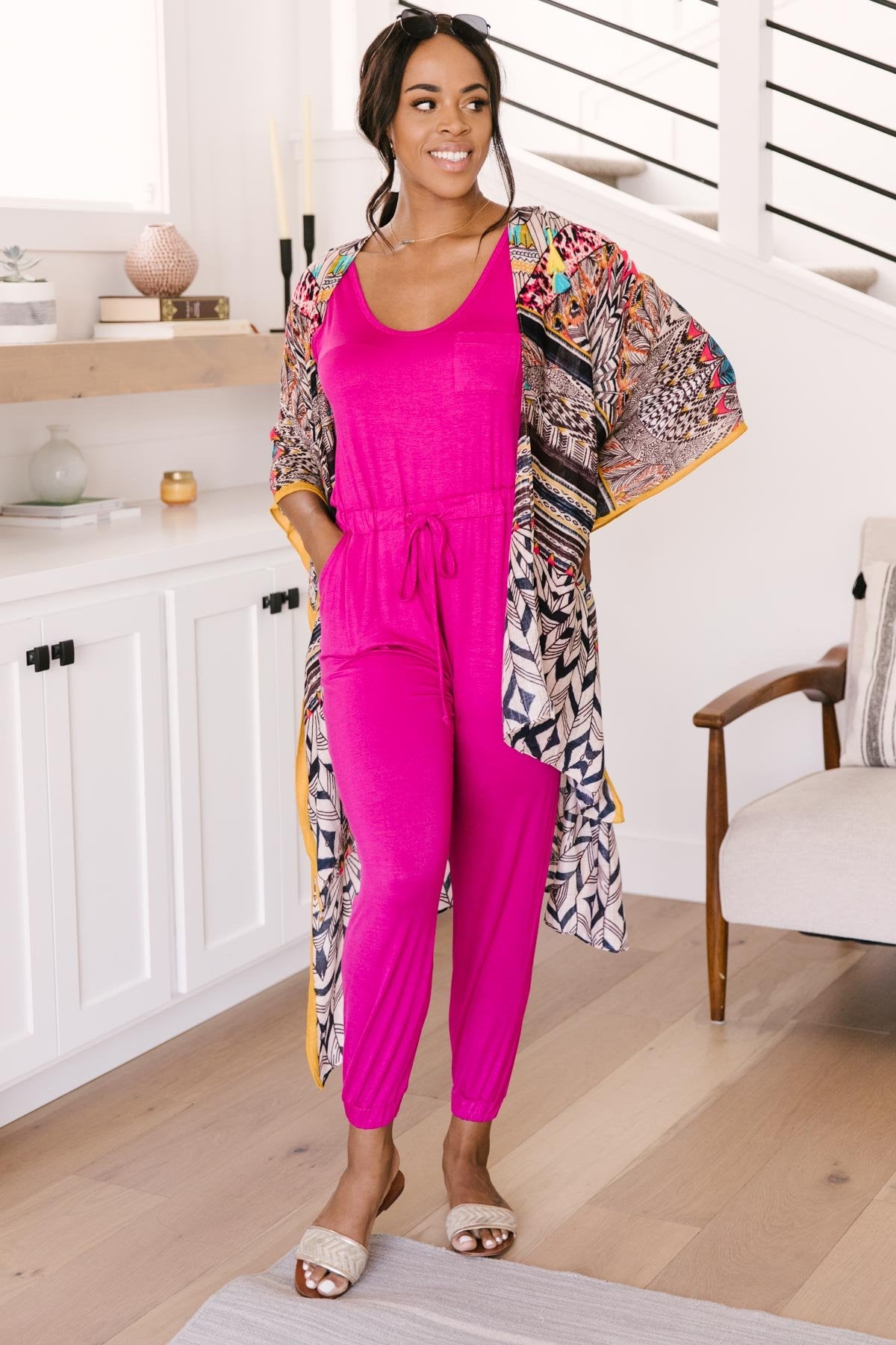 Jump In Jumpsuit In Hot Pink