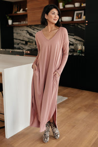 The Melanie Maxi Dress in Mauve