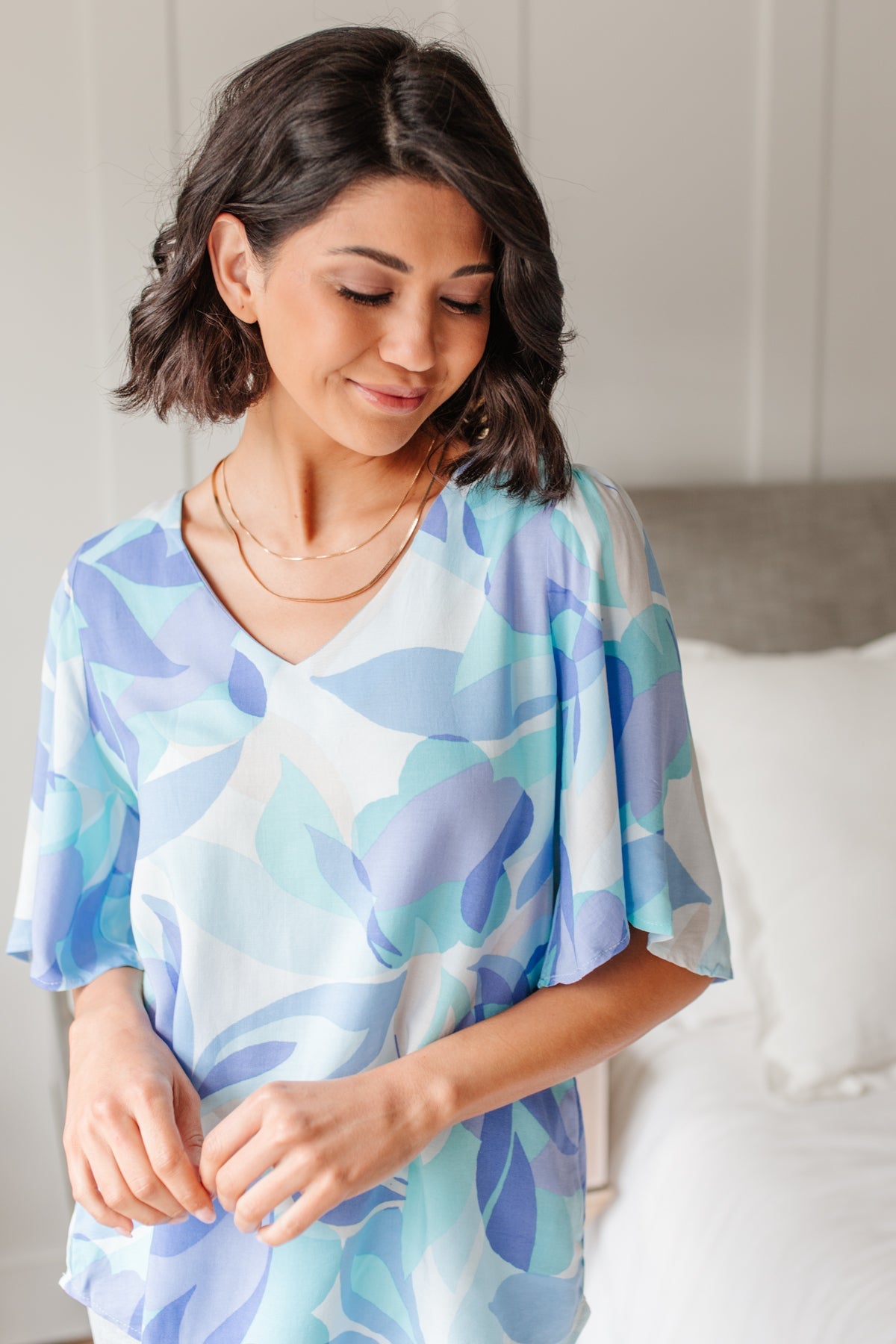 The Tropics Top In Blue