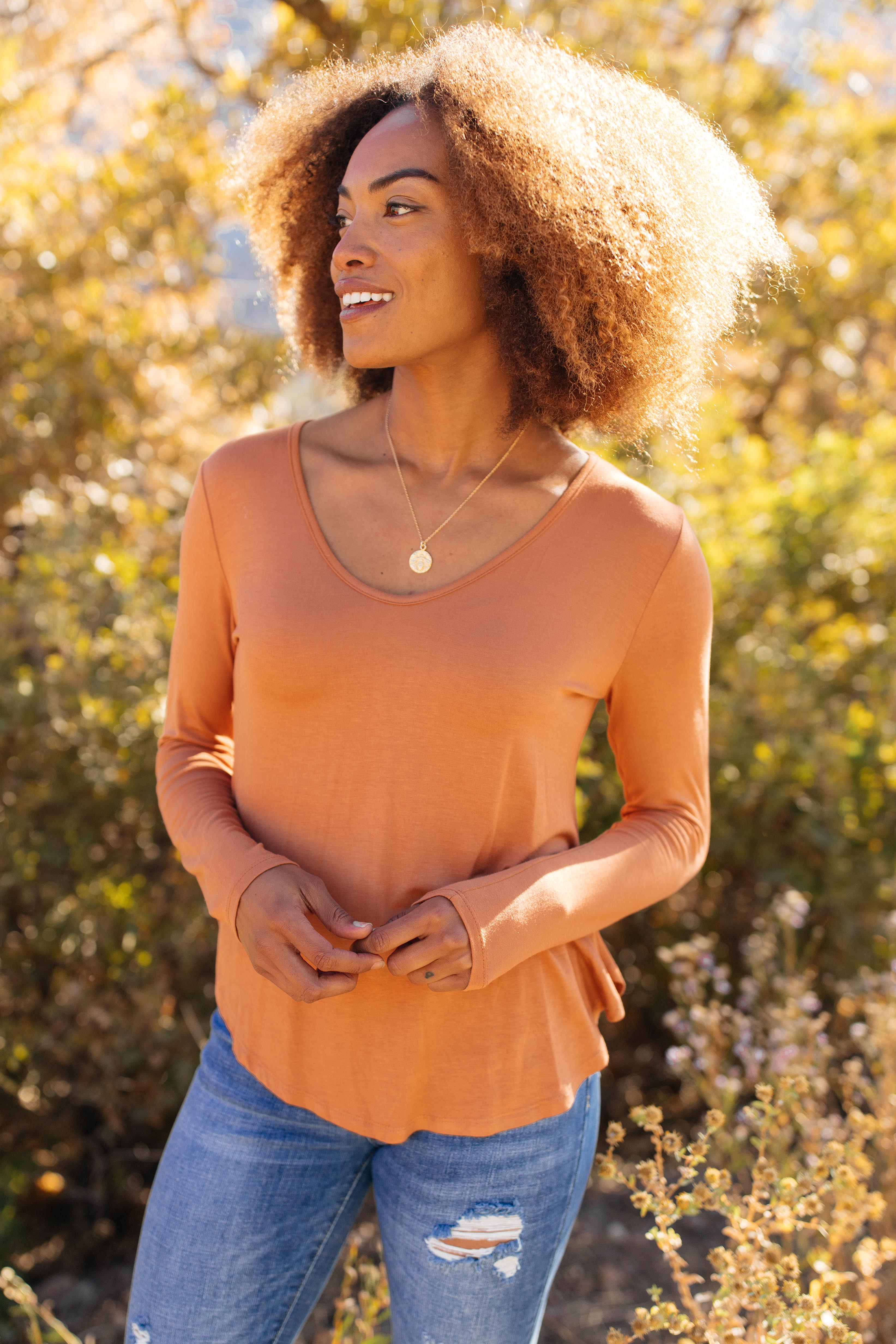 The Wendi Top in Harvest Orange