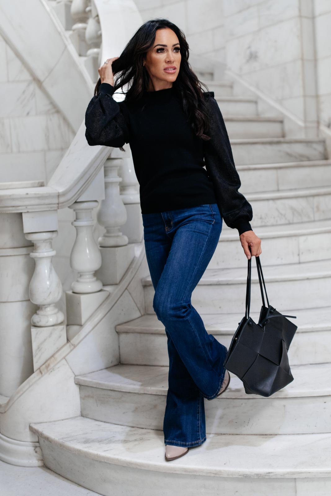 Woven Tote In Black