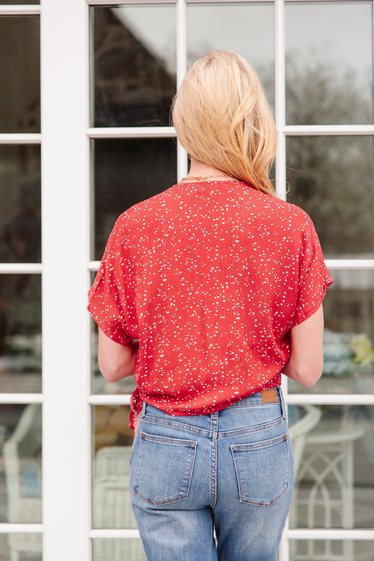 Tie A Bow Top In Red