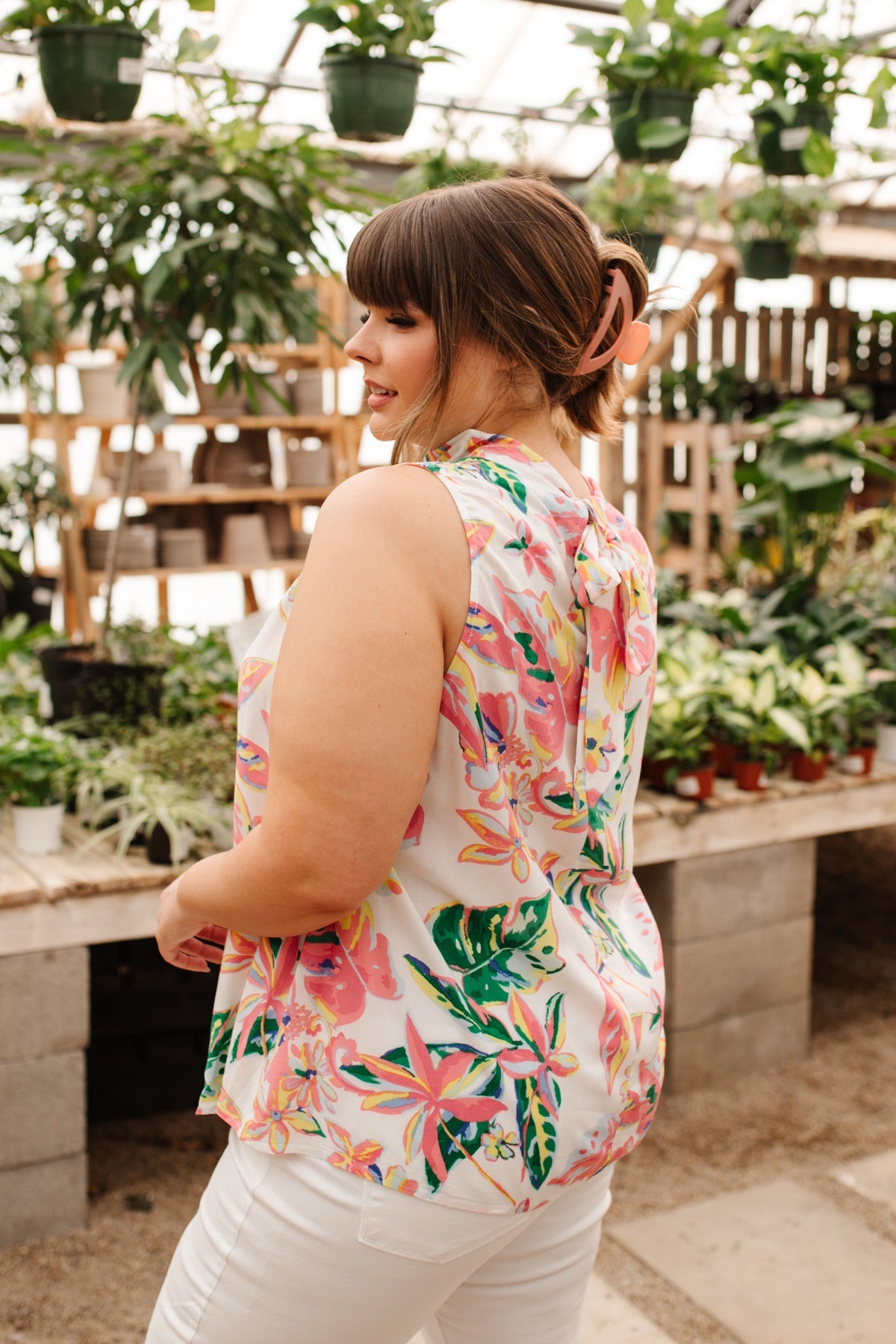 Tropical Rain Sleeveless Top