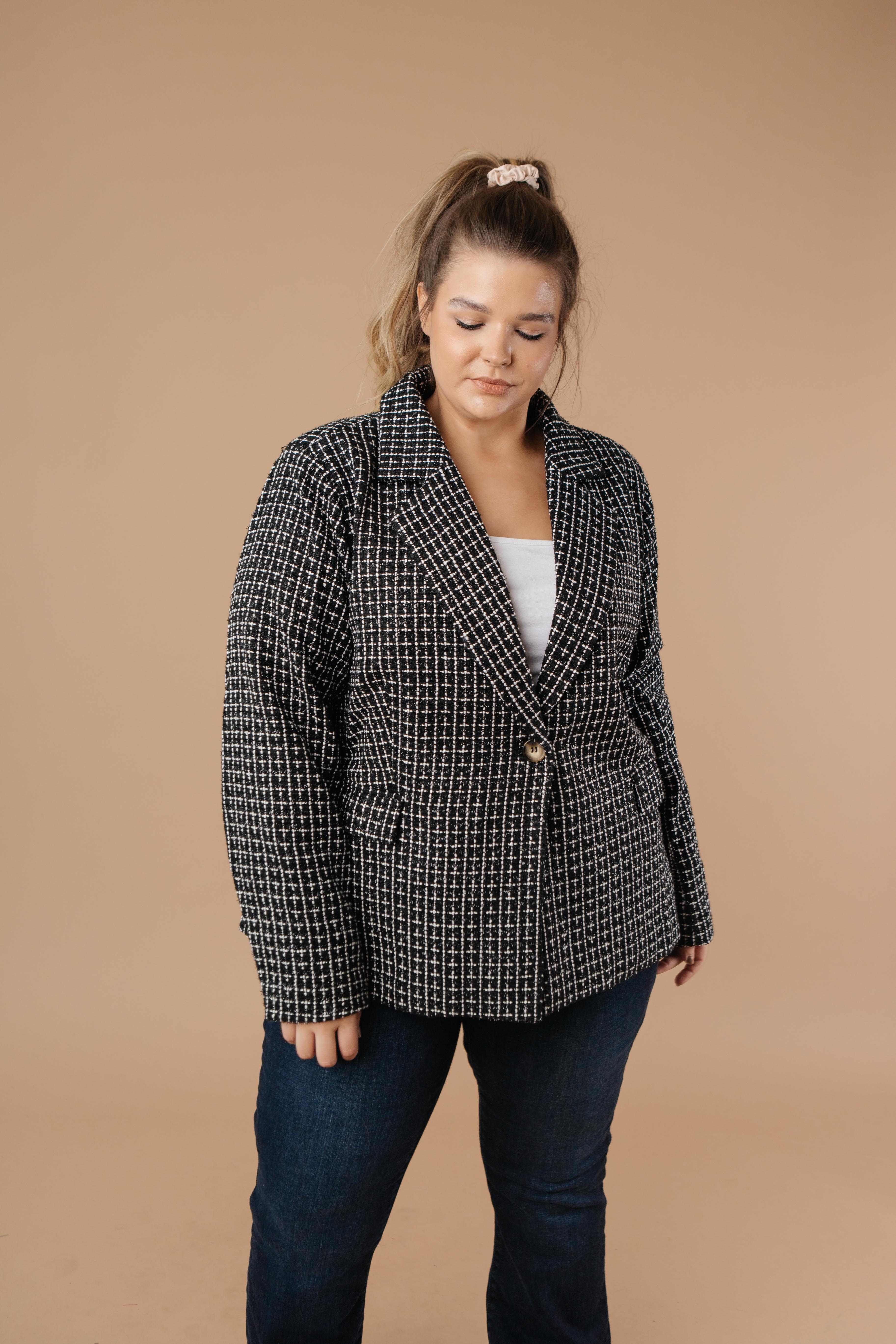 Tweedle Delightful Tweed Blazer In Black