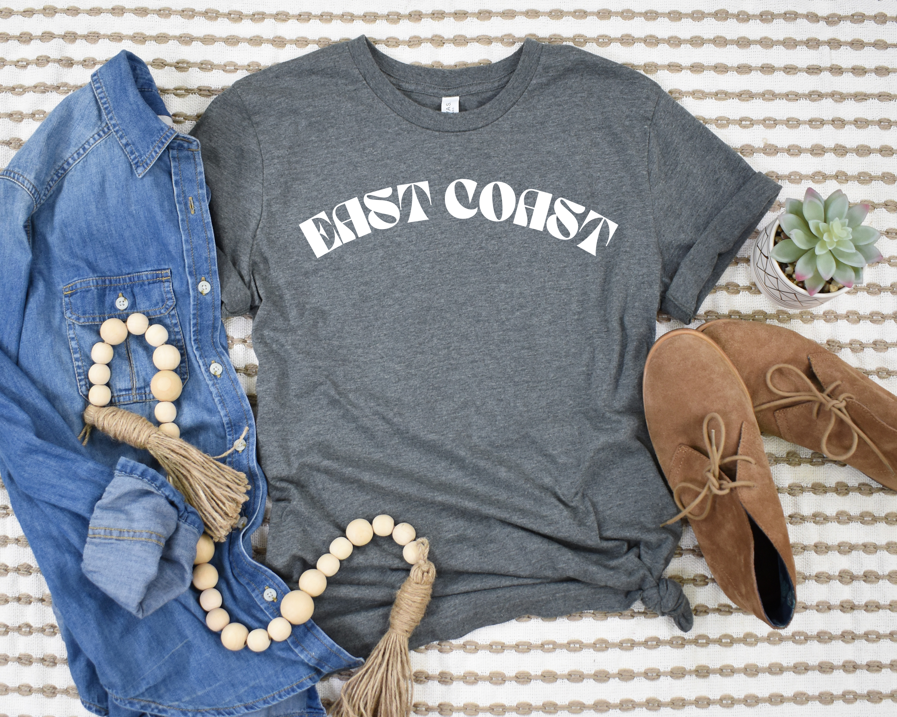 PREORDER: East Coast Graphic Tee in Heather Grey