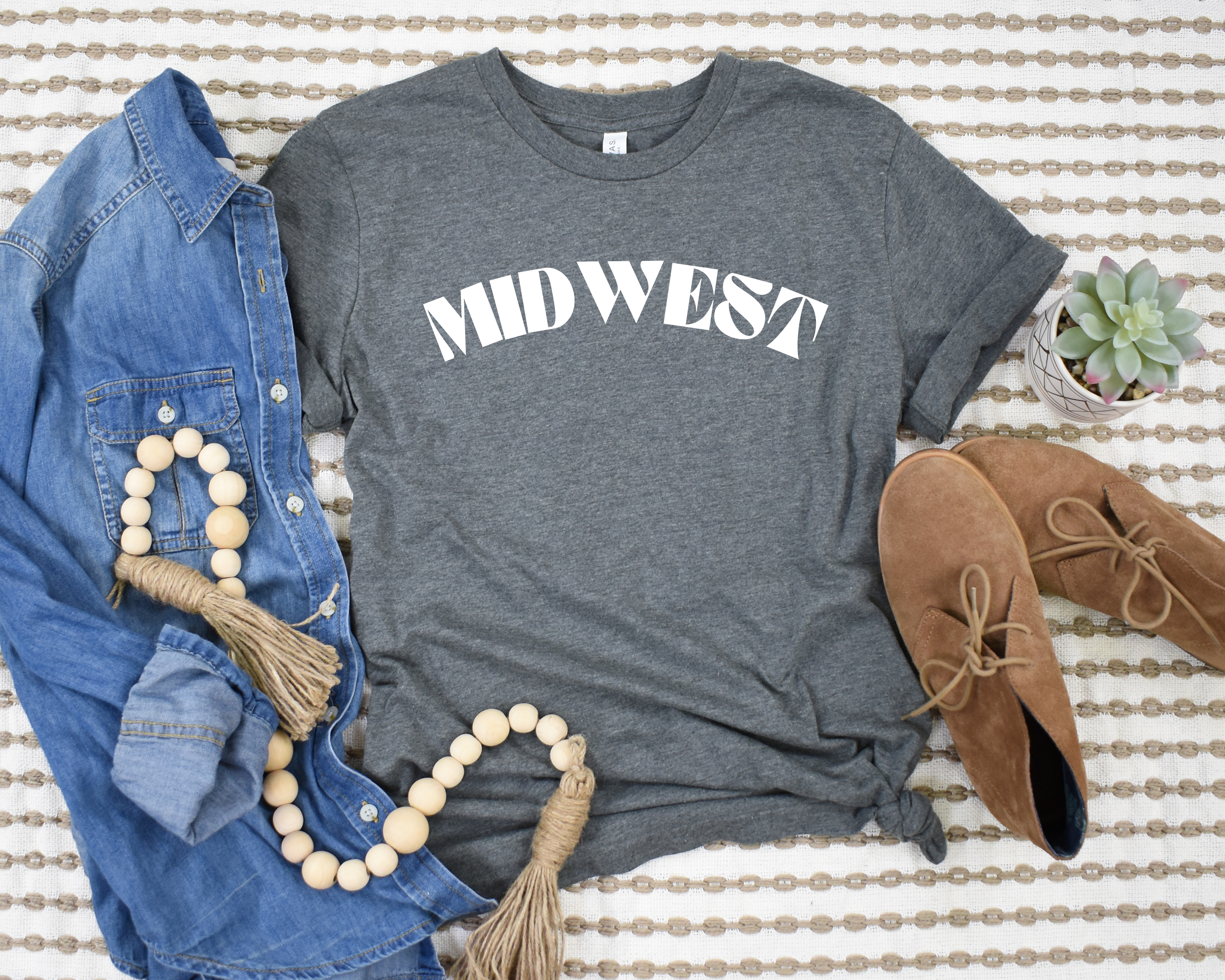 PREORDER: Midwest Graphic Tee in Heather Grey