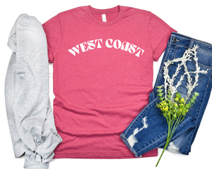 PREORDER: West Coast Graphic Tee in Heather Raspberry