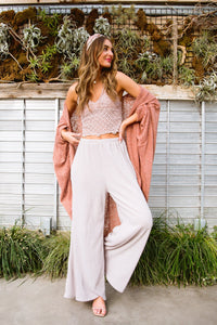 Unwind Wide Leg Lounge Pants In Mocha