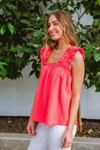 Uptown Top in Coral