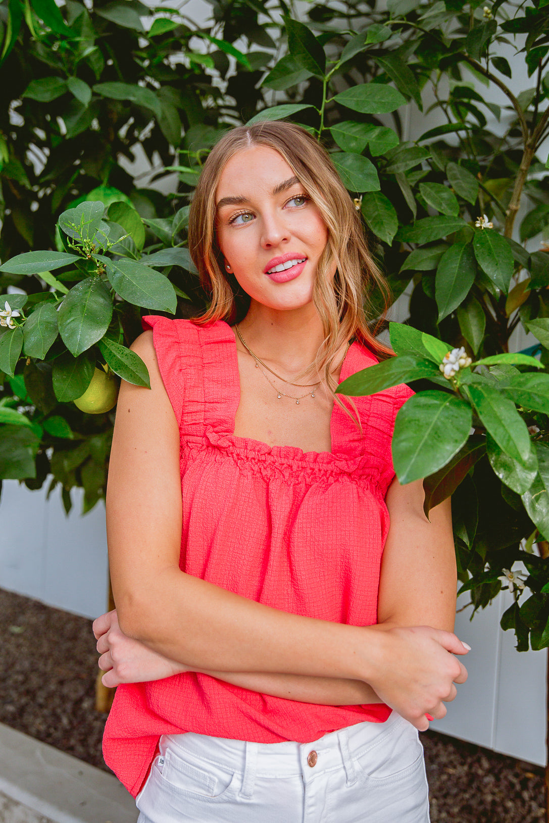 Uptown Top in Coral