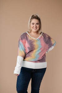 Whitney Wide V Tie Dye Pullover