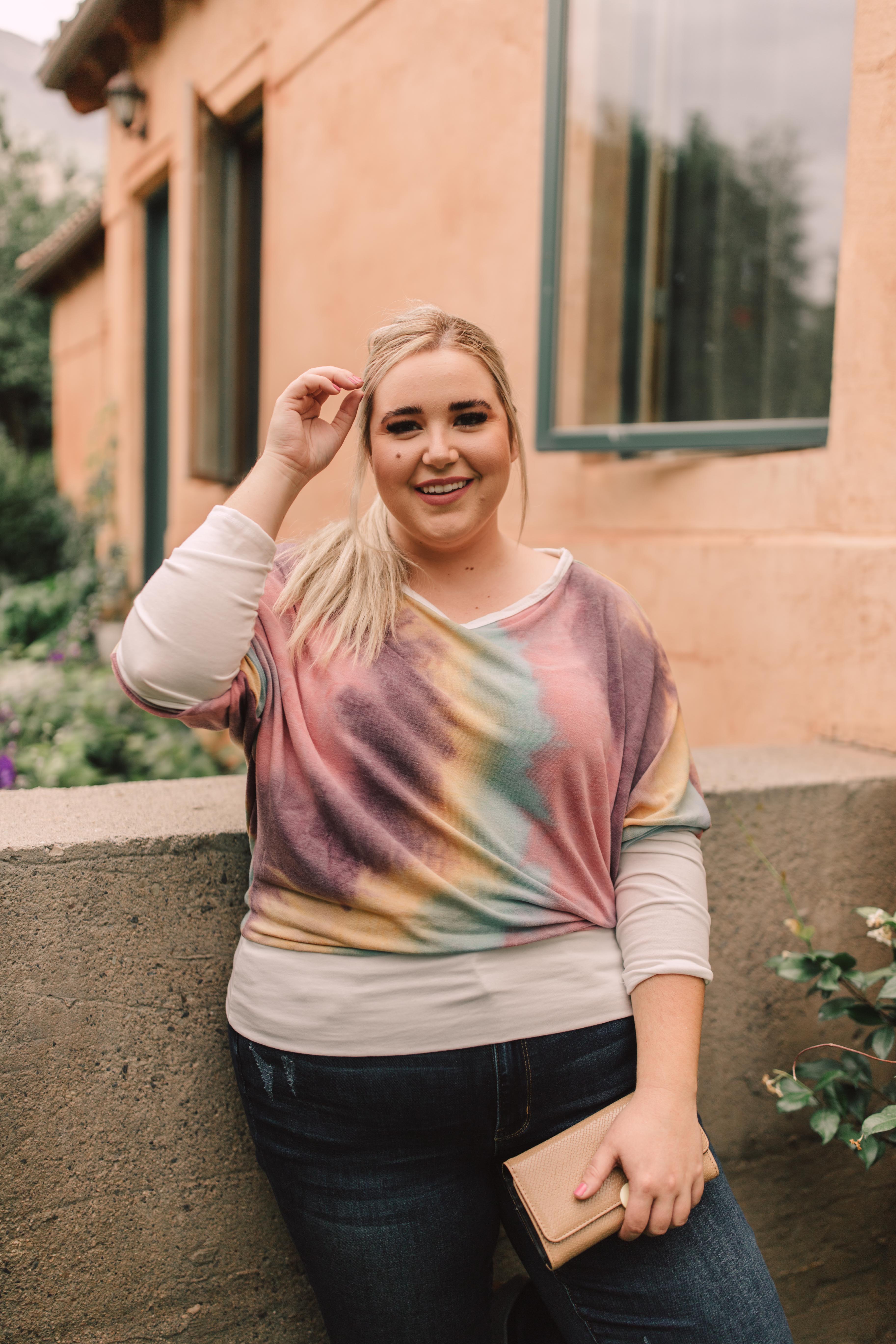 Whitney Wide V Tie Dye Pullover