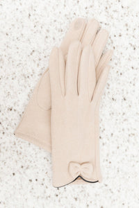 Wrapped In Bows Gloves in Beige