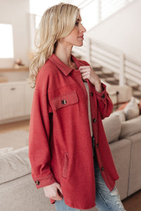 Wrapped In Love Shacket in Marsala