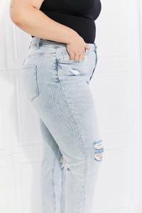 VERVET Stand Out Full Size Distressed Cropped Jeans