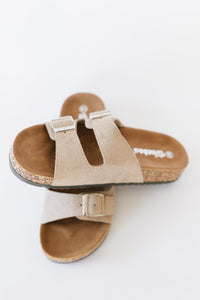 Granola Girl Buckled Soft Footbed Sandals in Taupe