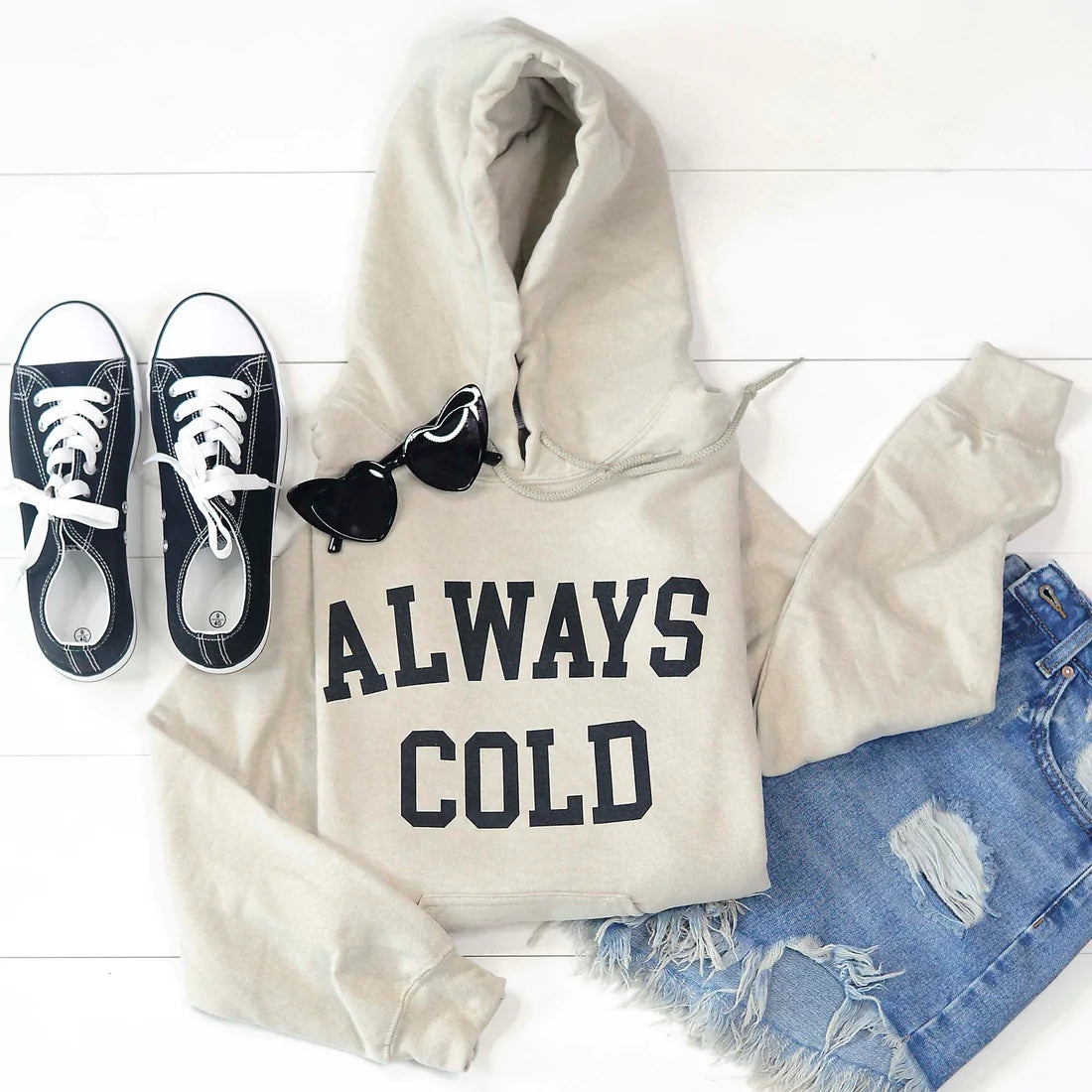 PREORDER: Always Cold Hoodie in Sand