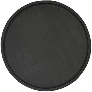 PREORDER: Large Round Wood Tray Black