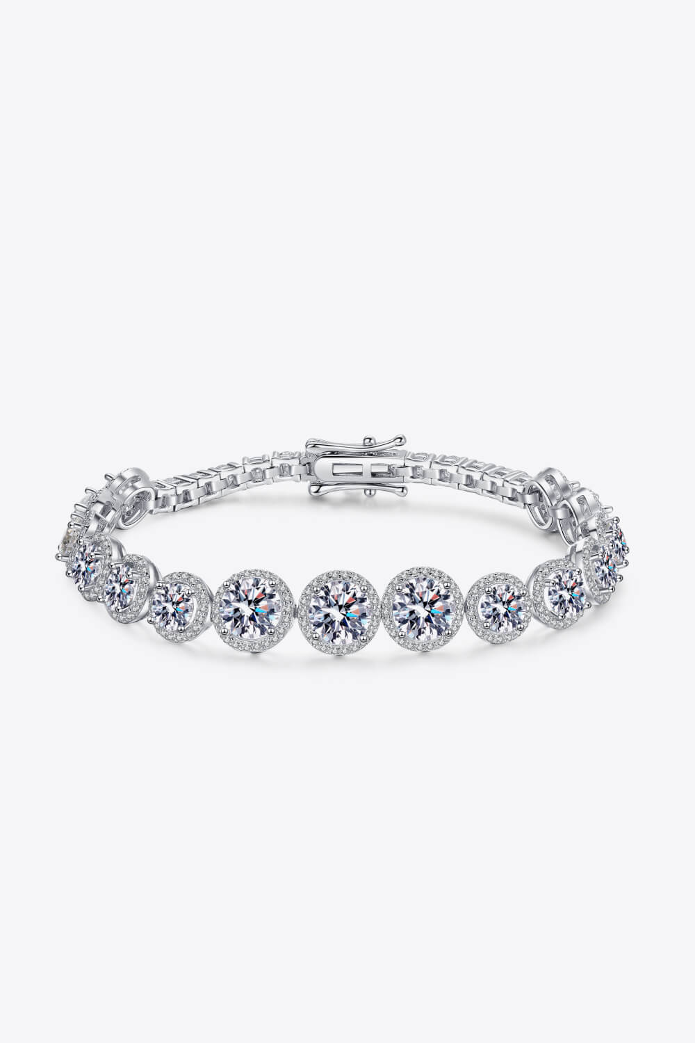 10.4 Carat Moissanite Halo Bracelet