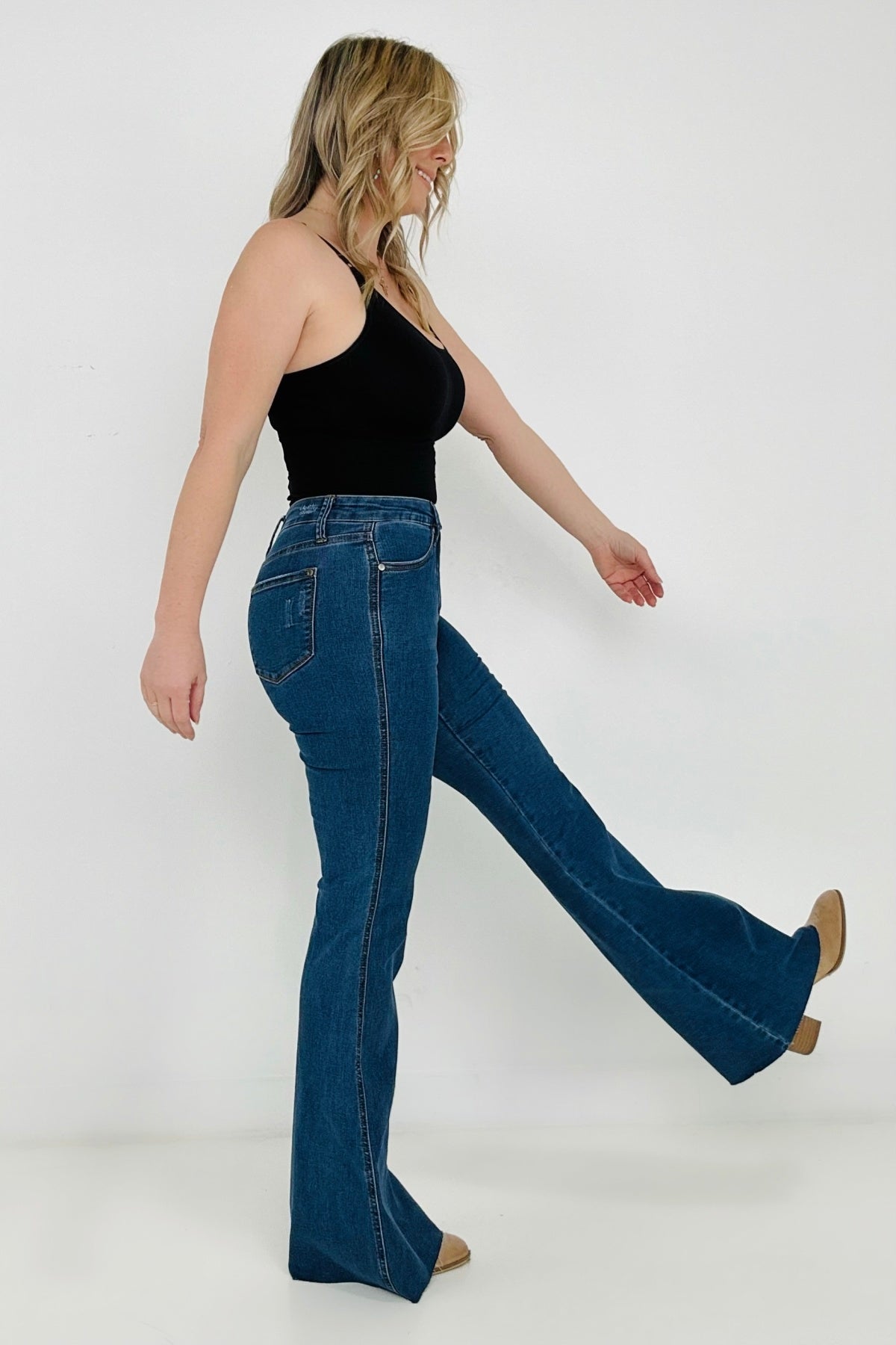 Judy Blue High Waist Cool Denim "Control Top" Flare Jeans