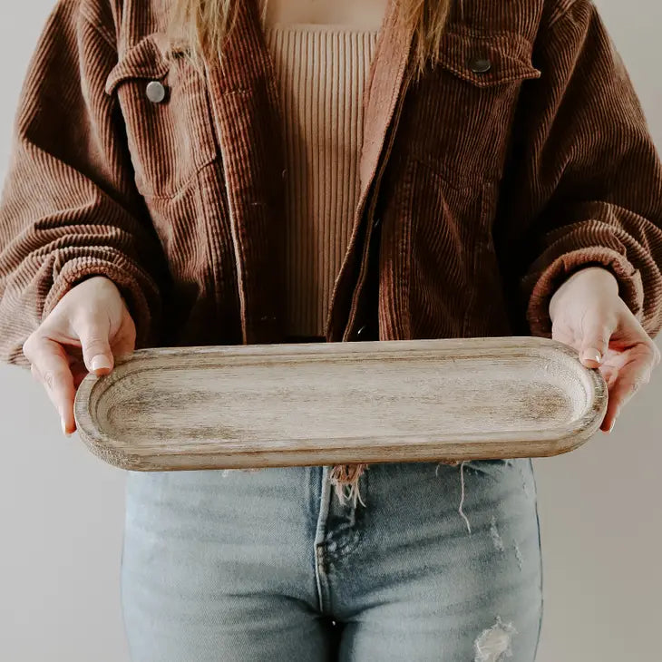 PREORDER: Large Wood Tray Rustic