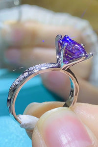 2 Carat Rare Violet Solitaire Moissanite Ring