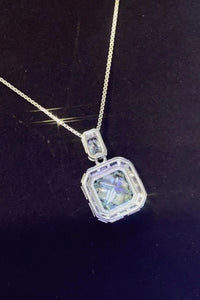 2 Carat Moissanite Princess Cut Pendant Necklace