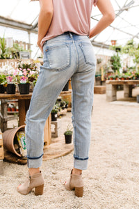 Beach Splash Destroyed Boyfriend Jeans