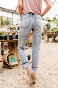 Beach Splash Destroyed Boyfriend Jeans