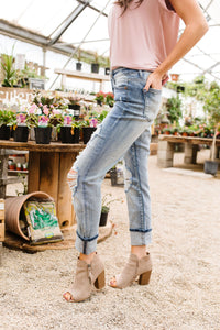 Beach Splash Destroyed Boyfriend Jeans