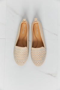 Forever Link Rhinestone Flats in Beige