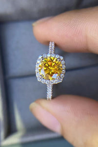 3 Carat Canary Yellow Halo Moissanite Ring