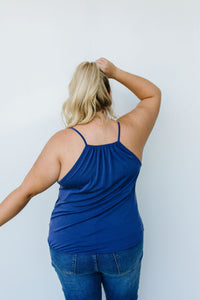 Charlize Surplice Tank In Blue