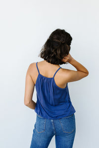 Charlize Surplice Tank In Blue