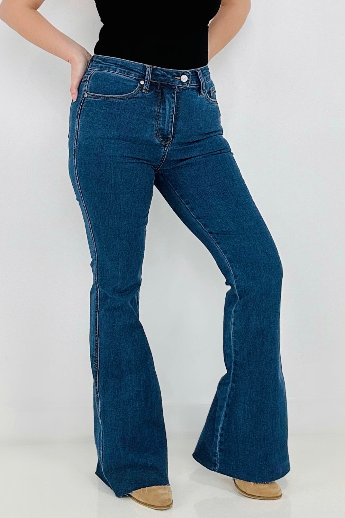 Judy Blue High Waist Cool Denim "Control Top" Flare Jeans