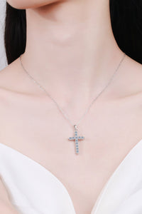 Cross Moissanite Necklace 3.6 carats