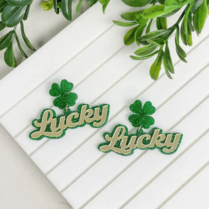 PREORDER: Gold 'Lucky' Clover Dangle Earrings