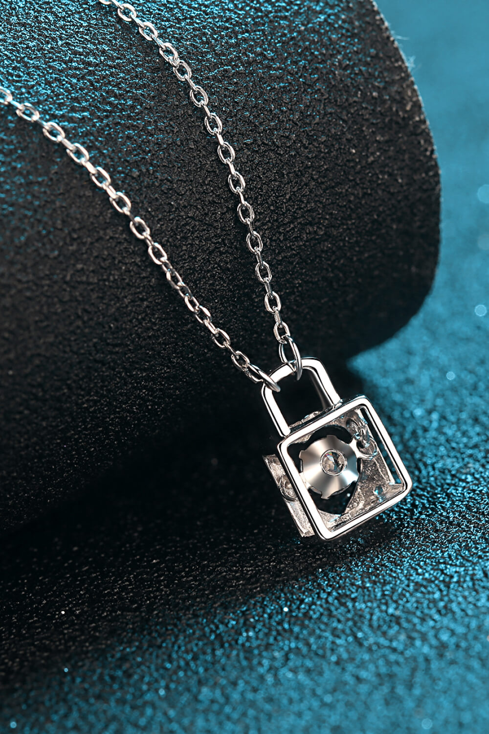 .3 Carat Moissanite Lock Pendant Necklace