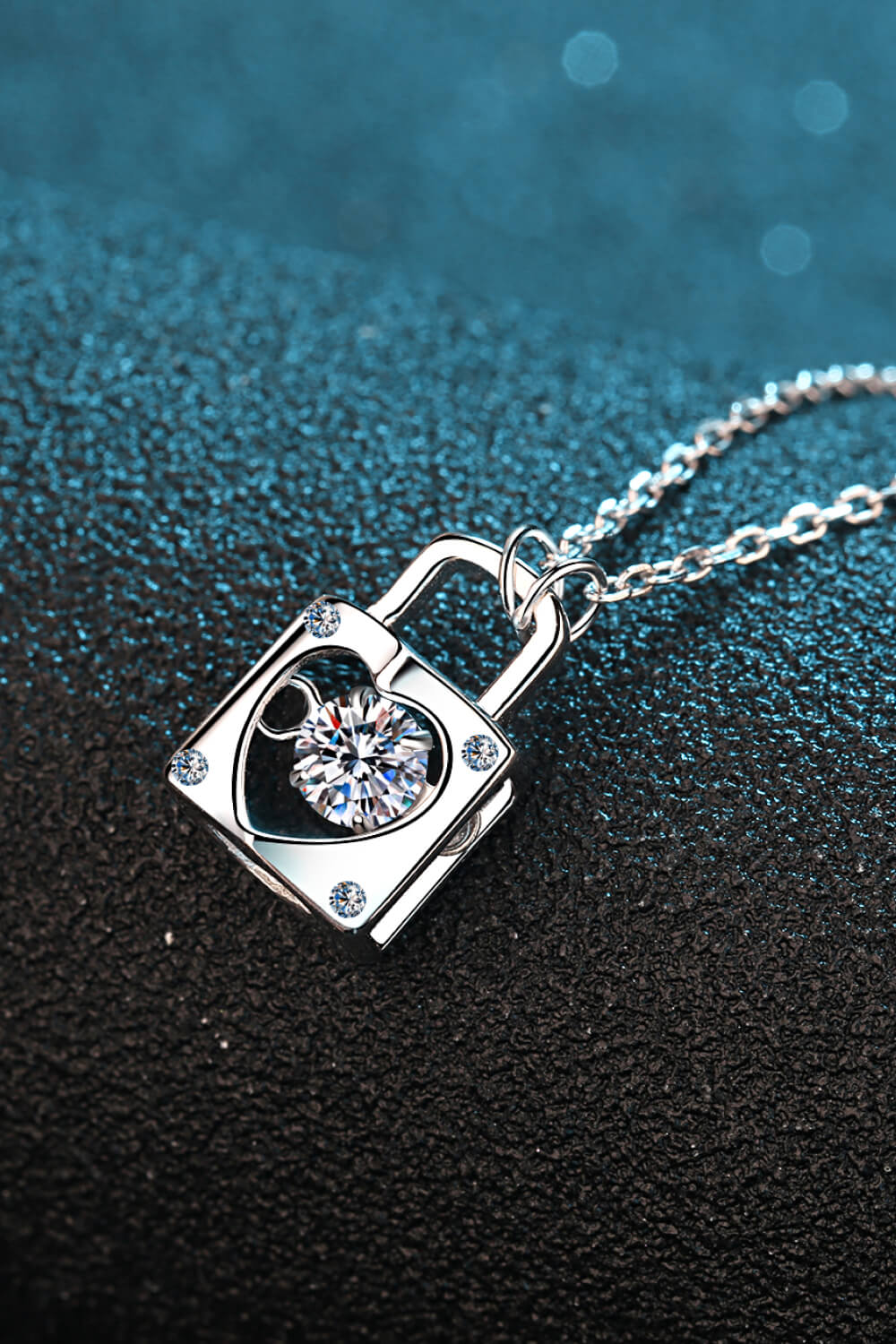 .3 Carat Moissanite Lock Pendant Necklace