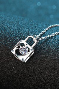 .3 Carat Moissanite Lock Pendant Necklace