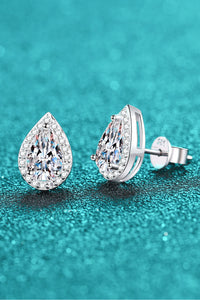 1 Carat (each) Moissanite Teardrop Stud Earrings