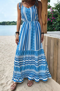 Majorca Mixed Print Tie-Shoulder Maxi Dress **WORTH THE WAIT**