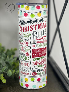 PREORDER: Christmas Rules 20oz Skinny Tumbler