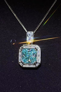 2 Carat Moissanite Princess Cut Pendant Necklace