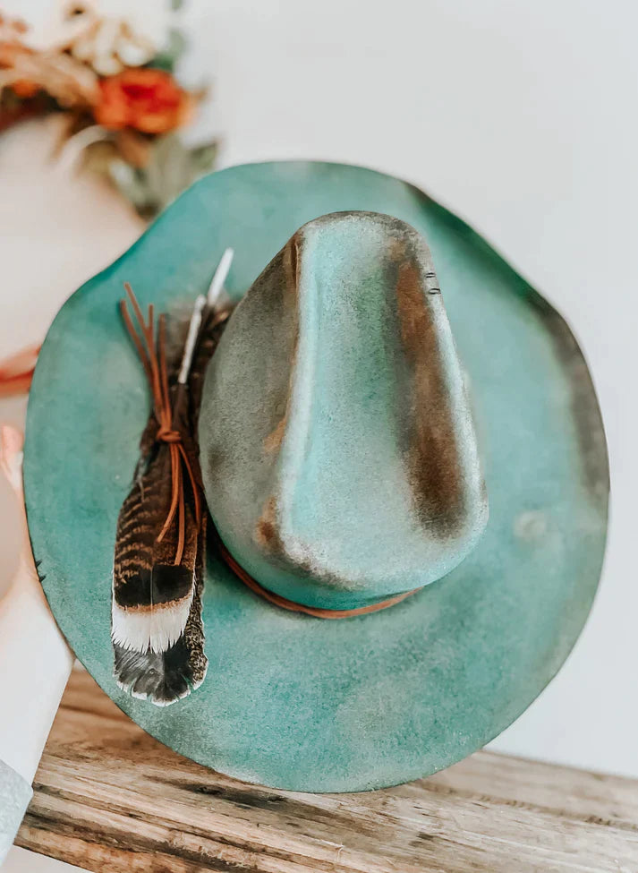 PREORDER: Turquoise Outlaw Distressed Cowboy Hat