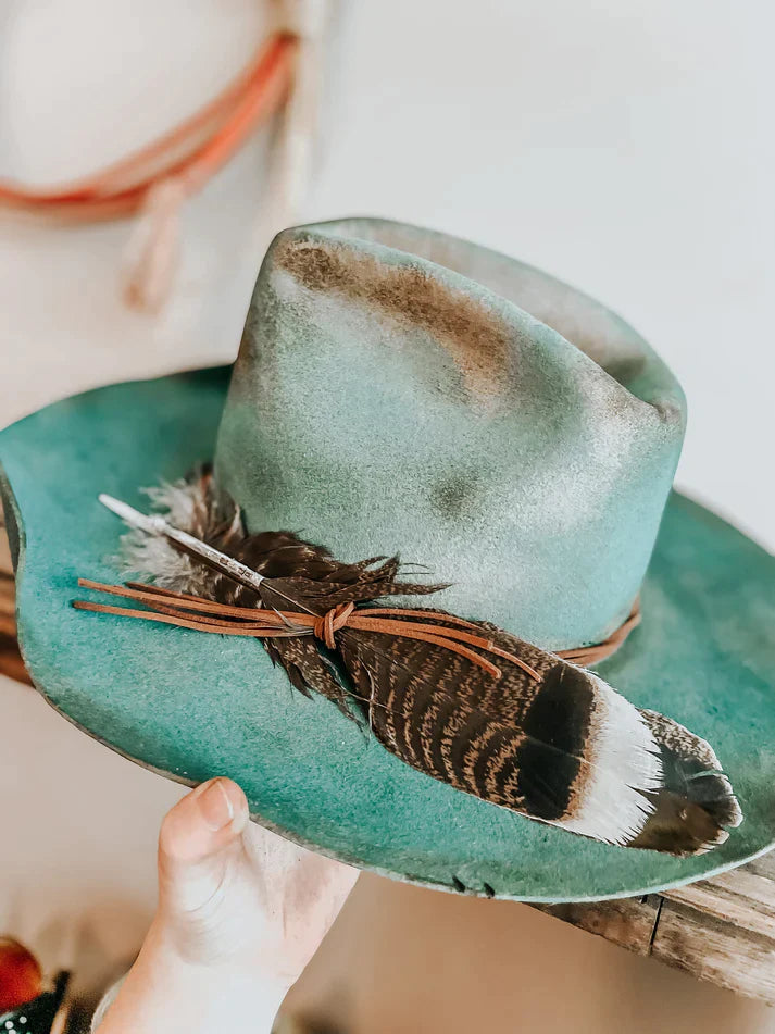 PREORDER: Turquoise Outlaw Distressed Cowboy Hat