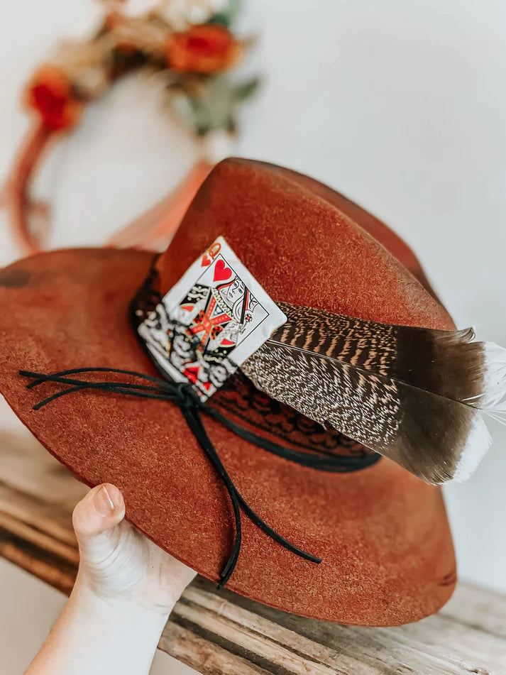 PREORDER: Queen of Hearts Distressed Fedora