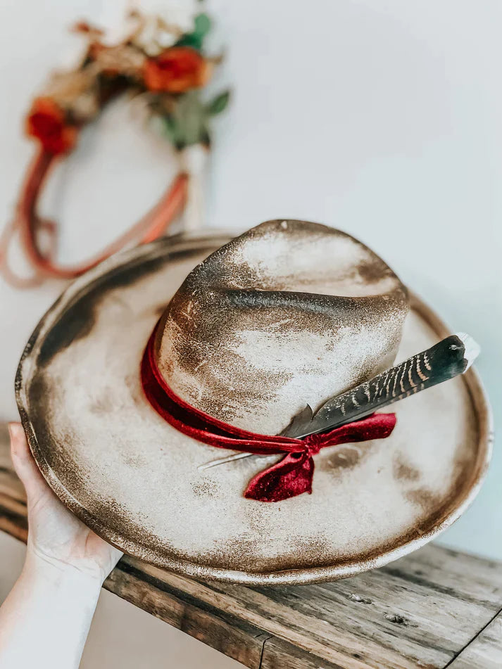 PREORDER: Scarlet Distressed Fedora