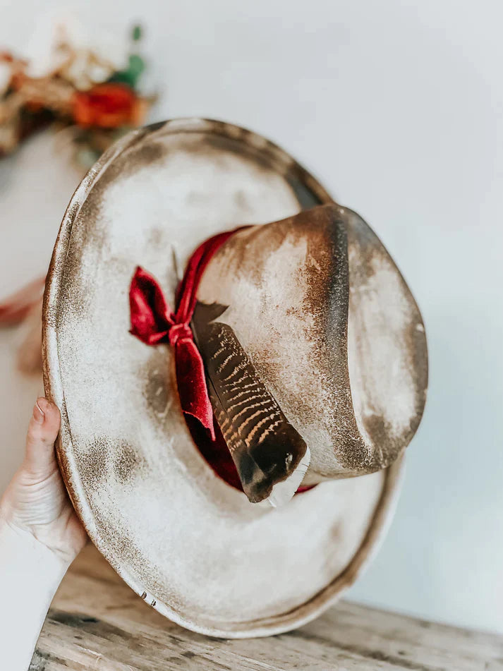 PREORDER: Scarlet Distressed Fedora